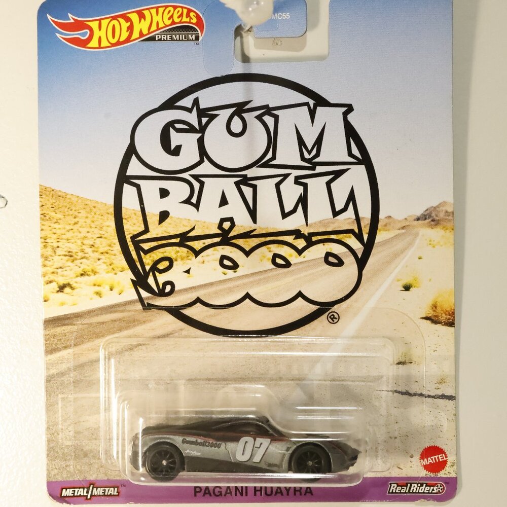 Hot Wheels Premium Retro Entertainment Gum Ball 3000 Pagani Huayra in Gray